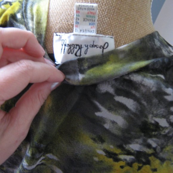 Joseph Ribkoff Yellow and Gray Midi Dress - Picture 4 of 4